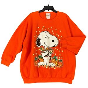 Vintage Snoopy Peanuts Halloween Sweatshirt Pumpkin Novel Teez Womens 3X‎ 1980s